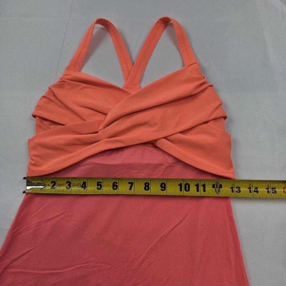 Lululemon Tank Top Womens 6 Pink Orange Built In Bra Colorblock Yoga Athletic